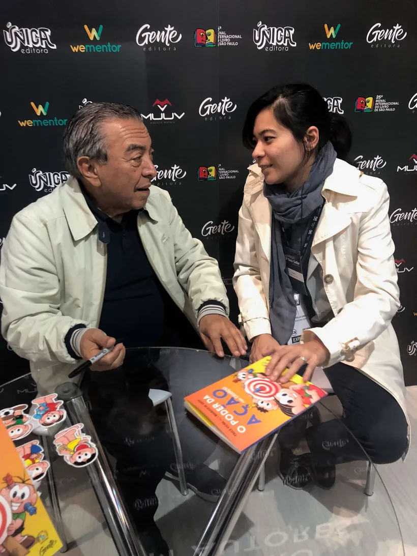 Dany Sakugawa — Dany com Maurício de Sousa