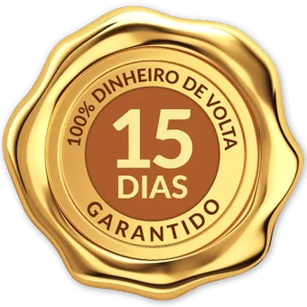 Garantia 15 dias · 100% dinheiro de volta